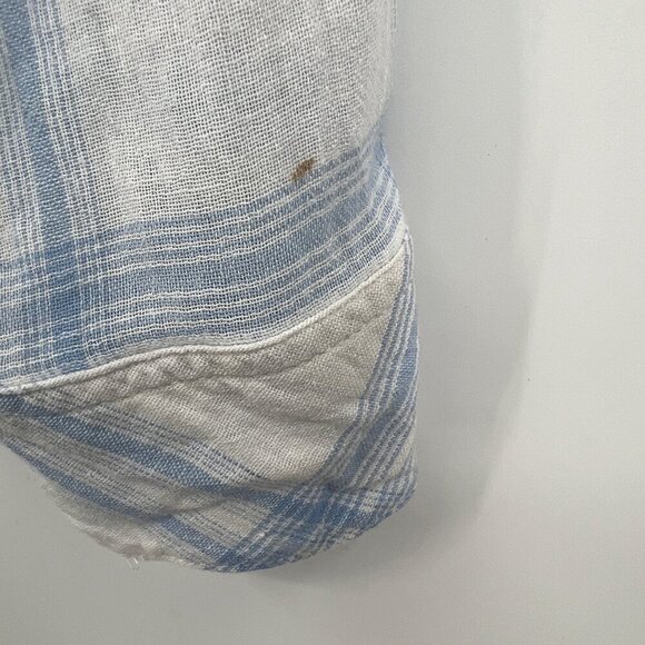 RAILS Charli Linen Blend Shirt Pale Blue White small - Picture 12 of 14